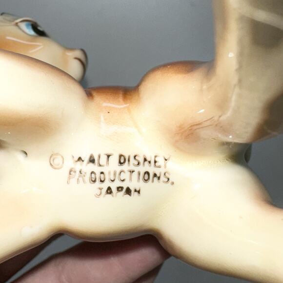 Vintage Walt Disney Productions Porcelain Bambi And Butterfly Figurine Japan - Picture 2 of 5